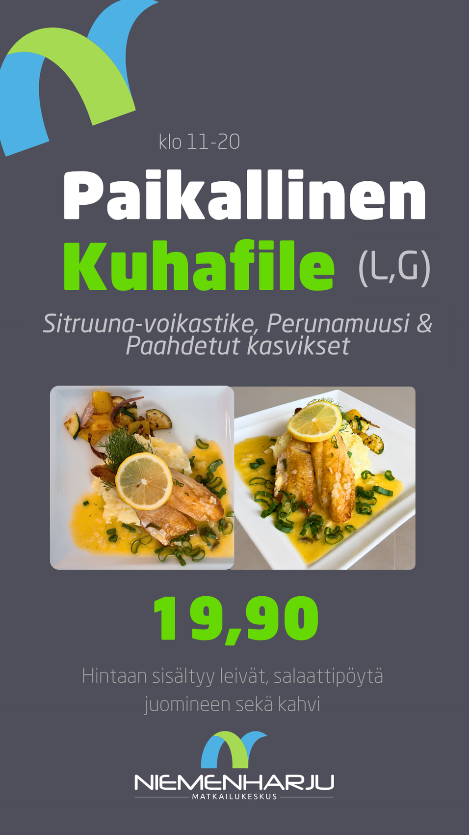 Paikallinen kuhafilee sitruuna-voikastikkeella